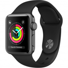 Apple Watch Series 3 38mm vesmírně šedý hliník s černým sportovním řemínkem (2017) Apple Watch Series 3 38mm vesmírně šedý hliník s černým sportovním řemínkem (2017)