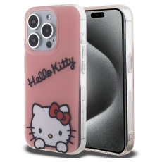 Hello Kitty IML Daydreaming Logo Kryt iPhone 15 Pro růžový