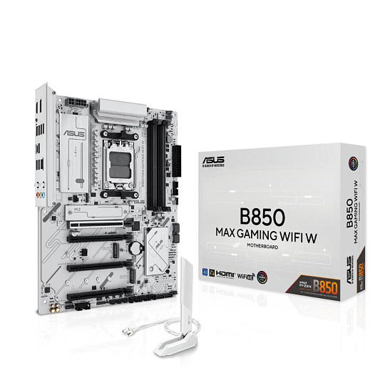 ASUS MB Sc AM5 B850 MAX GAMING WIFI W, AMD B850, 4xDDR5, 1xDP, 1xHDMI, WiFi, ATX ASUS MB Sc AM5 B850 MAX GAMING WIFI W, AMD B850, 4xDDR5, 1xDP, 1xHDMI, WiFi, ATX