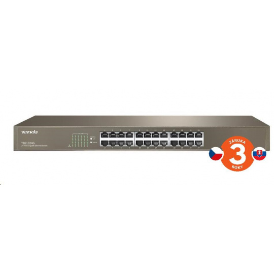 Tenda TEG1024G 24-Port Gigabit Ethernet Switch, 10/100/1000 Mb/s, Rackmount Tenda TEG1024G 24-Port Gigabit Ethernet Switch, 10/100/1000 Mb/s, Rackmount