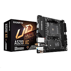 GIGABYTE MB Sc AM4 A520I AC, AMD A520, 2xDDR4, 1xDP, 2xHDMI, WI-FI, Mini-ITX GIGABYTE MB Sc AM4 A520I AC, AMD A520, 2xDDR4, 1xDP, 2xHDMI, WI-FI, Mini-ITX