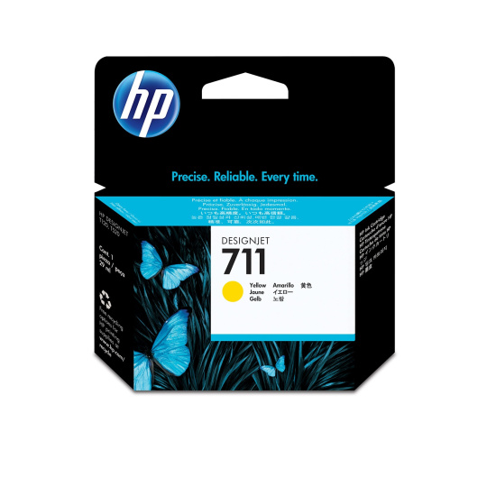 HP 711 Yellow DJ Ink Cart, 29 ml, CZ132A