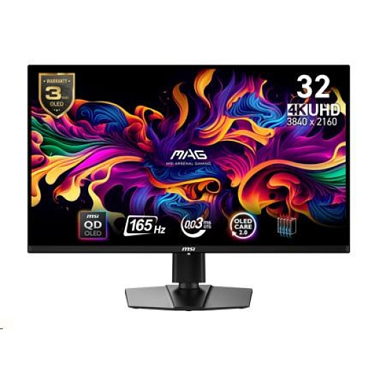 MSI LCD MAG 321UP QD-OLED, 31.5", 3840x2160, QD-OLED, 0,03ms, VESA 100x100, Black