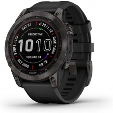 Garmin fenix 7 PRO Sapphire Solar Titan Black/ Black Silicone Band Garmin fenix 7 PRO Sapphire Solar Titan Black/ Black Silicone Band
