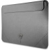 Guess Saffiano Triangle Metal Logo Computer Sleeve 16" stříbrný