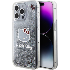Hello Kitty Liquid Glitter Electroplating Head Logo Kryt iPhone 15 Pro Max čirý