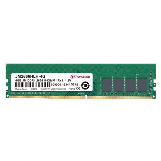 DIMM DDR4 4GB 2666MHz TRANSCEND 1Rx8 512Mx8 CL19 1.2V