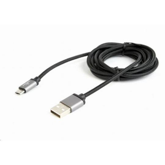 GEMBIRD Kabel CABLEXPERT USB A Male/Micro B Male 2.0, 1,8m, opletený, černý, blister