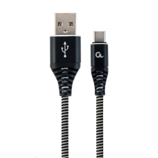 GEMBIRD Kabel CABLEXPERT USB 2.0 AM na Type-C kabel (AM/CM), 1m, opletený, černo-bílý, blister, PREMIUM QUALITY