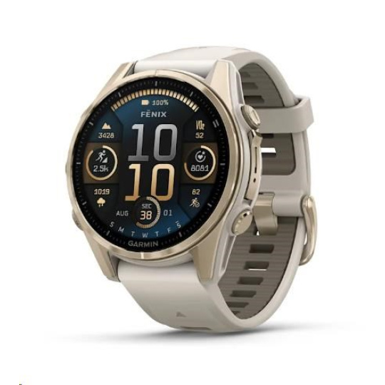Garmin fenix® 8 – 43 mm, AMOLED, Sapphire, Soft Gold / Fog grey se silikonovým řemínkem, EU Garmin fenix® 8 – 43 mm, AMOLED, Sapphire, Soft Gold / Fog grey se silikonovým řemínkem, EU