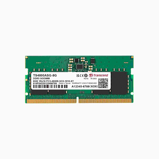 TRANSCEND SODIMM DDR5 8GB 4800MHz JM 1Rx16 1Gx16 CL40 1.1V