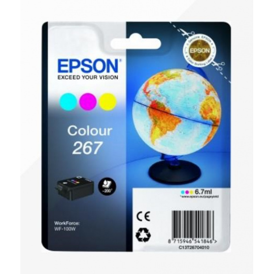 EPSON ink bar Singlepack "Globus" Colour 267 ink cartridge-pro WF-100 (6,7 ml) EPSON ink bar Singlepack "Globus" Colour 267 ink cartridge-pro WF-100 (6,7 ml)