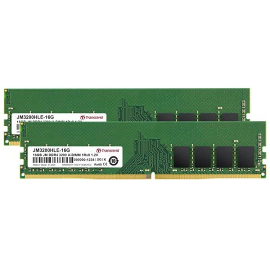 DIMM DDR4 32GB KIT (16GB*2) 3200Mhz TRANSCEND U-DIMM 1Rx8 2Gx8 CL22 1.2V