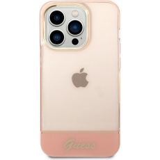Guess PC/TPU Camera Outline Translucent kryt iPhone 14 Pro Max růžový
