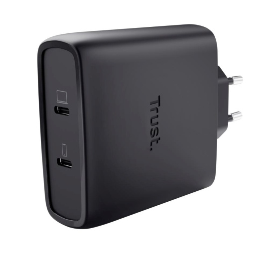 TRUST GaN Nabíječka MAXO 100W 2-Port, USB-C, černá TRUST GaN Nabíječka MAXO 100W 2-Port, USB-C, černá