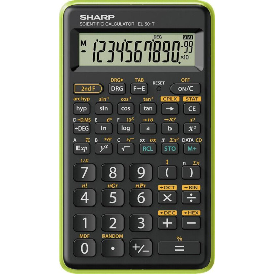 SHARP kalkulačka - EL-501T - zelená (balení blister)