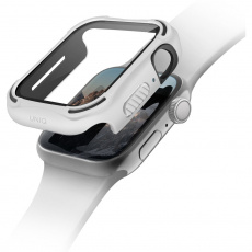 UNIQ Torres Antimikrobiální odolné pouzdro Apple Watch 4/5/6/SE (44mm) bílé