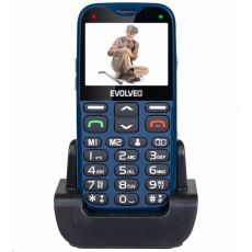 EVOLVEO EasyPhone XG, mobilní telefon pro seniory s nabíjecím stojánkem, modrá