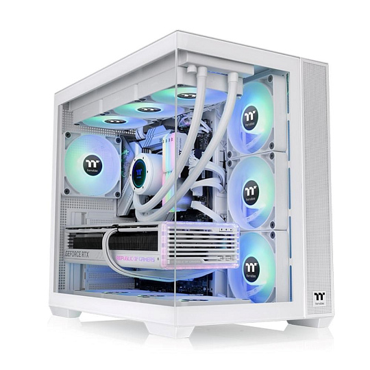 THERMALTAKE Case View 380 TG ARGB, ATX, Průhledná bočnice, 4x 120mm ARGB Fan, bílá