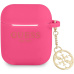 Guess 4G Charm Silikonové Pouzdro pro Airpods 1/2 fuchsiové