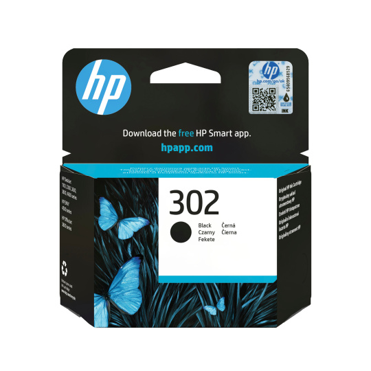 HP 302 Black Original Ink Cartridge, , F6U66AE (190 pages)