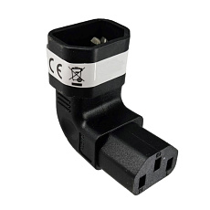 Adaptér vertikálně úhlový IEC C13 na IEC C14 napětí 230V, 10A