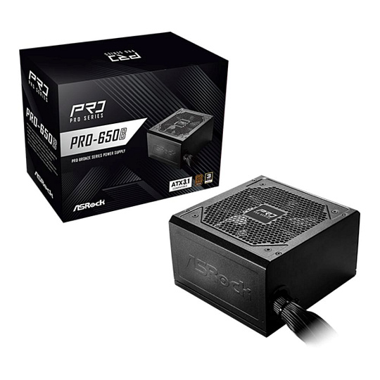 ASROCK zdroj PRO-650B, 650W, 80Plus Bronze, 120 mm, ATX 3.1