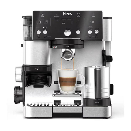 Ninja ES501EU Luxe™ Essential, kávovar 2v1, integrovaný mlýnek, váha, Barista Assist, automatické pěnění mléka