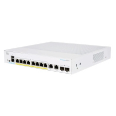 Cisco switch CBS250-8PP-E-2G, 8xGbE RJ45, 2xRJ45/SFP combo, fanless, PoE+, 45W