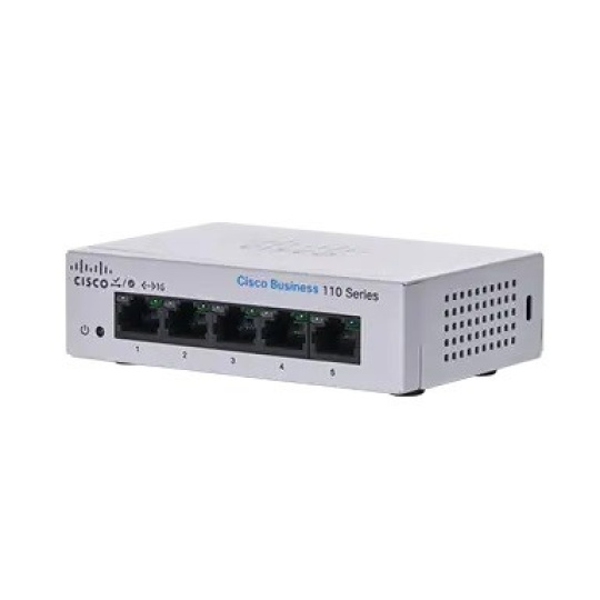 Cisco switch CBS110-5T-D, 5xGbE RJ45, fanless