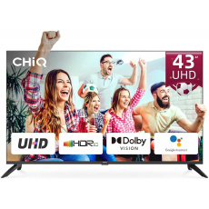 CHiQ U43G7LX TV 43", UHD, smart, Android, Dolby Vision, Frameless