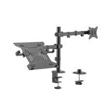 Držák monitoru Brateck LDT66-C024ML jedno kloubové rameno + jeden držák laptopu vedle sebe na tyčovém držáku Držák monitoru Brateck LDT66-C024ML jedno kloubové rameno + jeden držák laptopu vedle sebe na tyčovém držáku