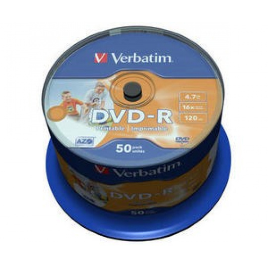 VERBATIM DVD-R(50-Pack)Spindle/Inkjet Printable Wide/16x/4.7GB