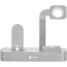 COTEetCI Base29 nabíjecí stanice 3v1 pro Apple iPhone & Watch & AirPods/Pro stříbrná