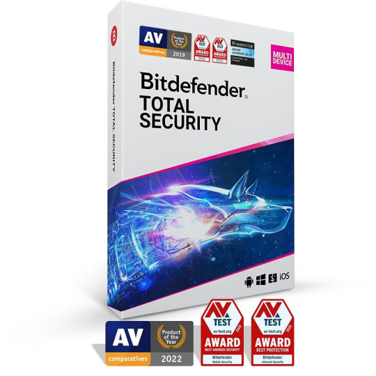 Bitdefender Total Security - 5 zařízení na 3 roky- elektronická licence do emailu Bitdefender Total Security - 5 zařízení na 3 roky- elektronická licence do emailu