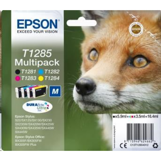 EPSON ink Multipack "Liška" 4-colours T1285 DURABrite Ultra Ink