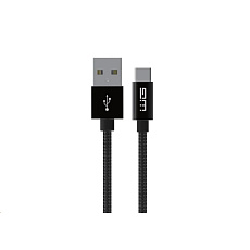 WG - Datový kabel Type-C to USB-A / 3m / nylon braided / black