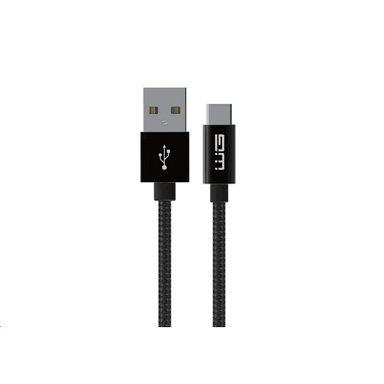 WG - Datový kabel Type-C to USB-A / 3m / nylon braided / black