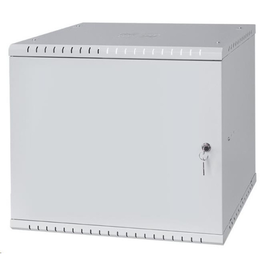 LEXI-Net 19" nástěnný rozvaděč Basic 9U, šířka 525mm, hloubka 450mm, plechové dveře, bez zad, rozložený, šedý