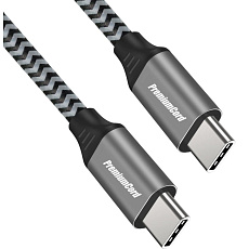 PREMIUMCORD Kabel USB-C M/M, 100W 20V/5A 480Mbps bavlněný oplet, 0,5m PREMIUMCORD Kabel USB-C M/M, 100W 20V/5A 480Mbps bavlněný oplet, 0,5m