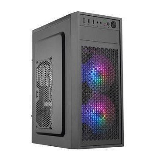 EUROCASE skříň ML N6-530B, ATX, 2x USB-A, 1x USB-C, 2x 120mm ARGB Fan, černá EUROCASE skříň ML N6-530B, ATX, 2x USB-A, 1x USB-C, 2x 120mm ARGB Fan, černá