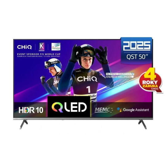 BAZAR - CHiQ U50QST TV 50", UHD, QLED, ultratenká, Google TV, DLG 120 Hz, Dolby Audio, Frameless, metalická - Poškozený BAZAR - CHiQ U50QST TV 50", UHD, QLED, ultratenká, Google TV, DLG 120 Hz, Dolby Audio, Frameless, metalická - Poškozený