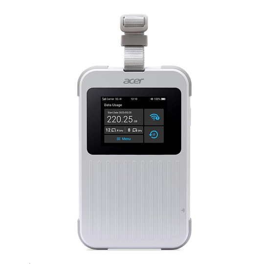 ACER Router Connect Enduro M6E,5G,LTE,2.4" touch display,Wifi,NFC,USB-C,2.4GHz,8000mAh,White ACER Router Connect Enduro M6E,5G,LTE,2.4" touch display,Wifi,NFC,USB-C,2.4GHz,8000mAh,White