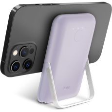 UNIQ Hoveo magnetická powerbanka s rychlým nabíjením a stojánkem (5000mAh) fialová UNIQ Hoveo magnetická powerbanka s rychlým nabíjením a stojánkem (5000mAh) fialová