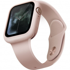 UNIQ Lino silikonové pouzdro Apple Watch Series 4/5/6/SE (44mm) světle růžové UNIQ Lino silikonové pouzdro Apple Watch Series 4/5/6/SE (44mm) světle růžové
