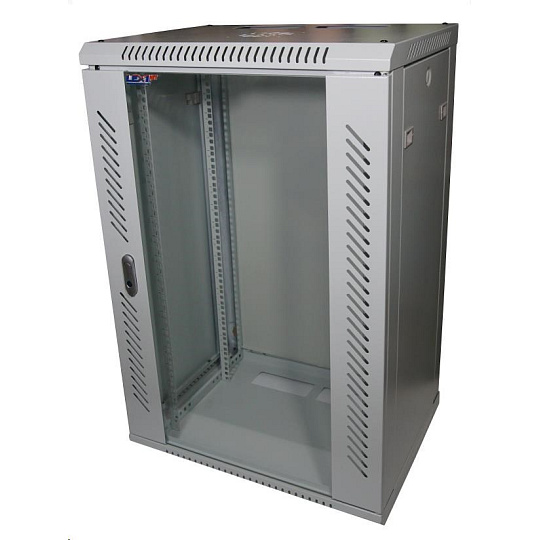 BAZAR - LEXI-Net 19" nástěnný rozvaděč 18U 600x600, nosnost 60 kg, skleněné dveře, svařovaný, šedý - poškozený obal