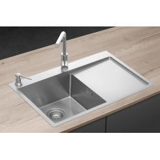 DNN1045ssl  Stainless steel sink with draining board NANO coat left
