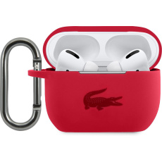 Lacoste Liquid Silicone Glossy Printing Logo Pouzdro pro Airpods Pro Red