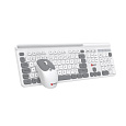 C-TECH klávesnice s myší WLKMC-05W, Bezdrátový set 2.4GHz, CZ, Bílá