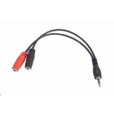 GEMBIRD Kabel CABLEXPERT rozdvojka jack 3,5mm (4 pólový) na 2x3,5mm M/F, 20cm, černý GEMBIRD Kabel CABLEXPERT rozdvojka jack 3,5mm (4 pólový) na 2x3,5mm M/F, 20cm, černý